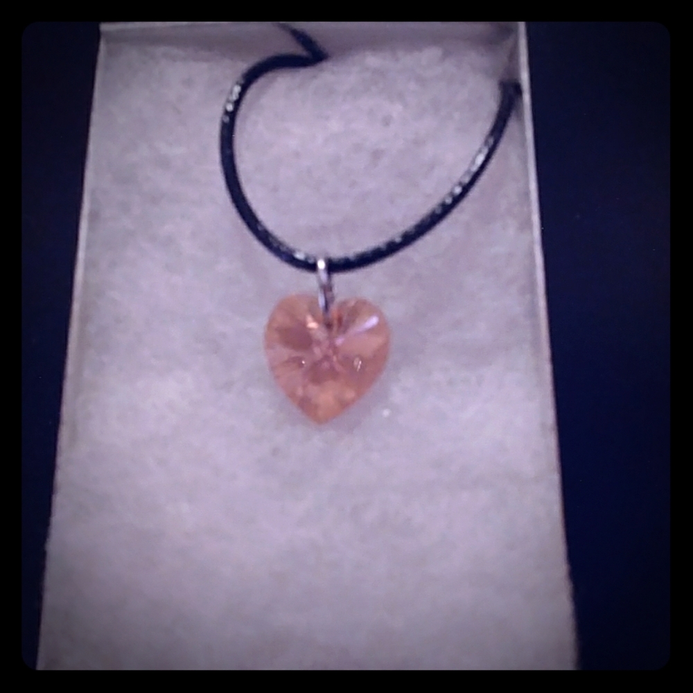 Rose Gold Crystal Heart Necklace